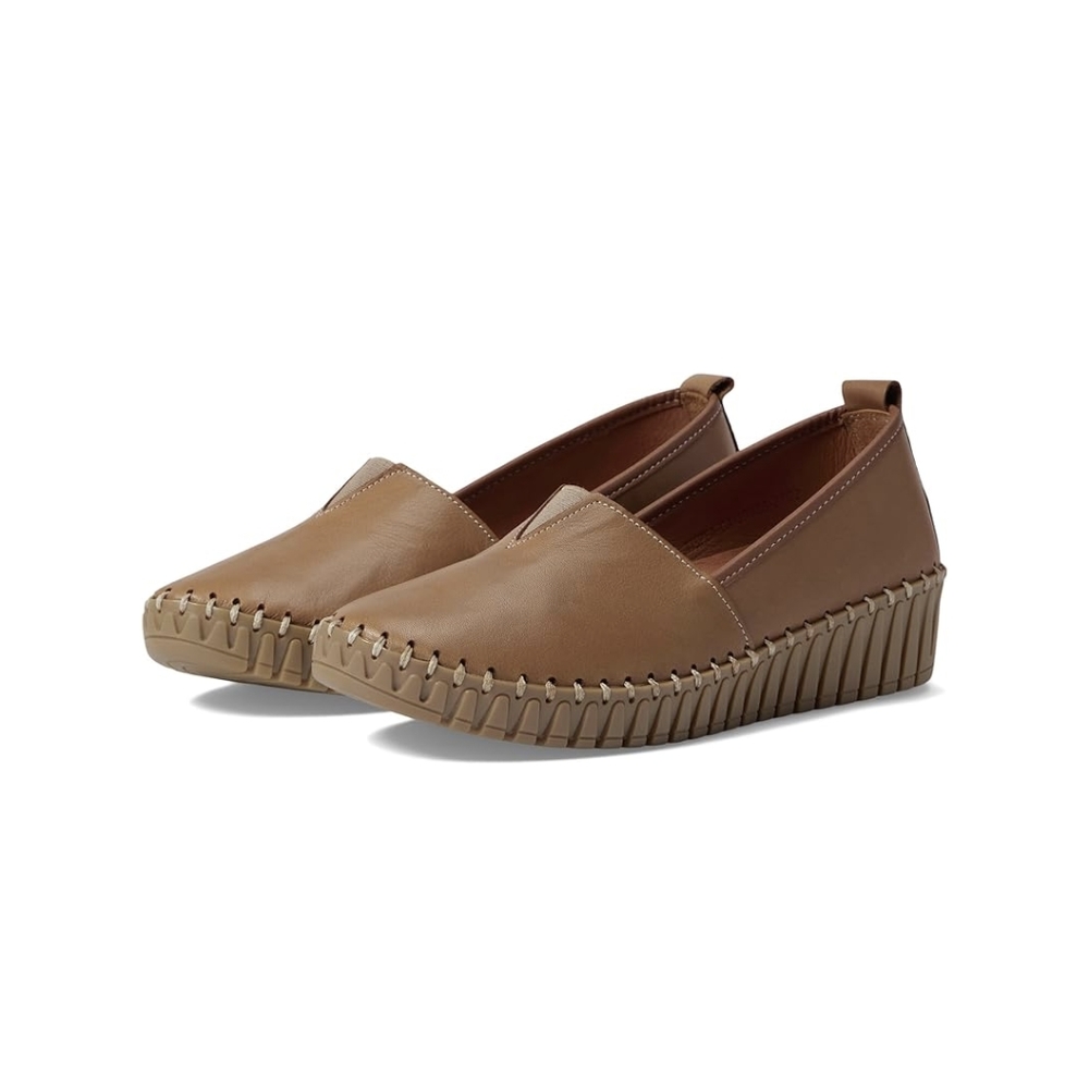 SALE🦋Spring Step NEW Brown Leather Loafers, Wedge Heel "Tispea" Size US 7/EU 37